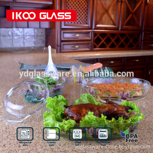 2.0L clear borosilicate pyrex Round casserole with glass lid